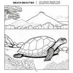 30 Coloring Pages, Beach Beauties Coloring Book For Relaxation and Stress Relief