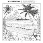 30 Coloring Pages, Beach Beauties Coloring Book For Relaxation and Stress Relief (4)