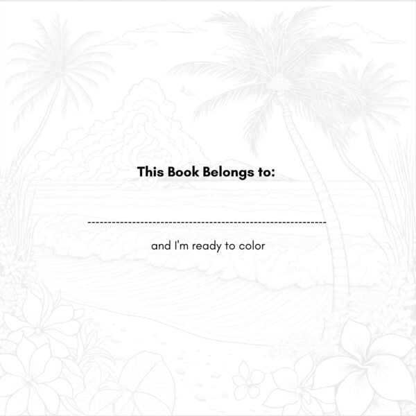 30 Coloring Pages, Beach Beauties Coloring Book For Relaxation and Stress Relief-copy-0