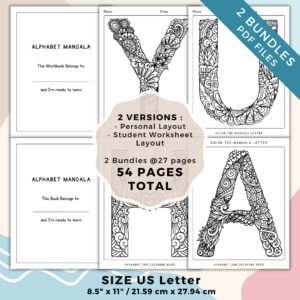 Alphabet Mandala Coloring Book