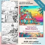 Beach Scenery Coloring Pages