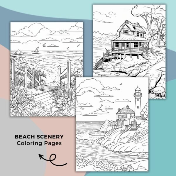 Beach Scenery Coloring Pages (3)