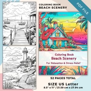 Beach Scenery Coloring Pages