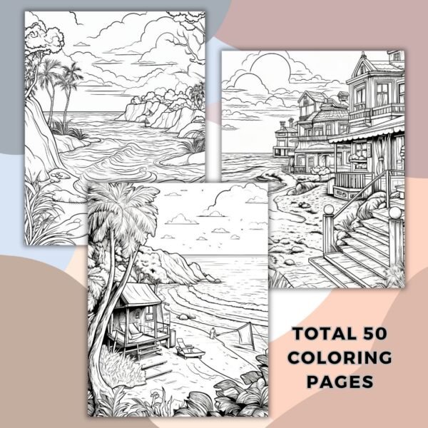 Beach Scenery Coloring Pages (4)