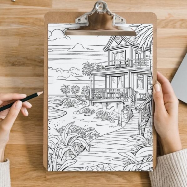 Beach Scenery Coloring Pages (7)