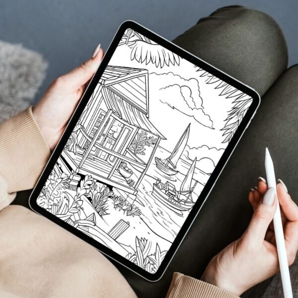 Beach Scenery Coloring Pages (9)