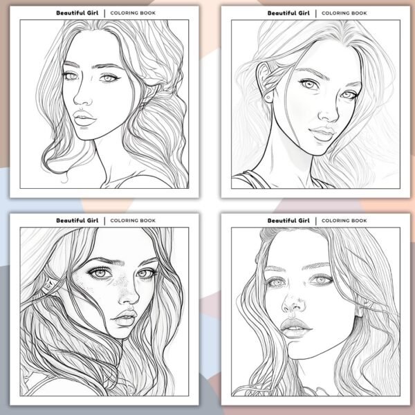 Beautiful Woman Coloring Book (3)