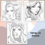 Beautiful Woman Coloring Book (4)