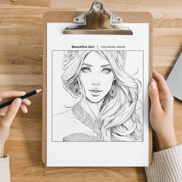 Beautiful Woman Coloring Book (6)