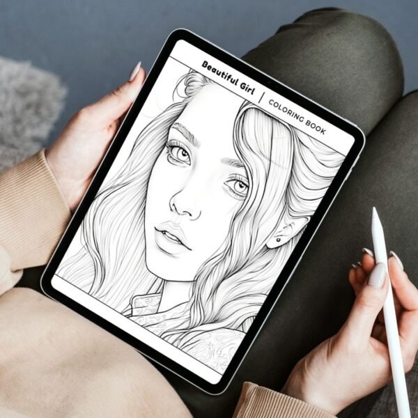 Beautiful Woman Coloring Book (8)