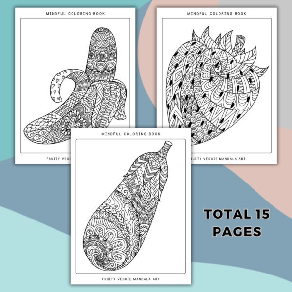 Fruity Veggie Mandala Coloring Book (3)