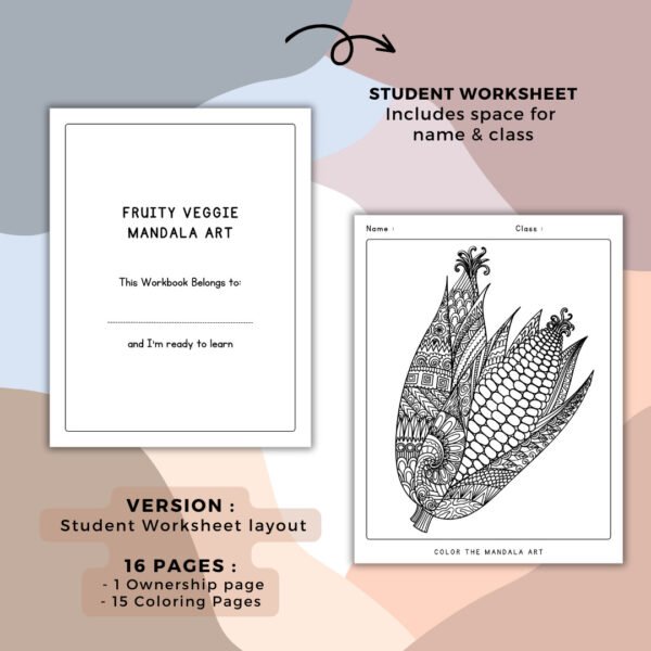 Fruity Veggie Mandala Coloring Book (4)