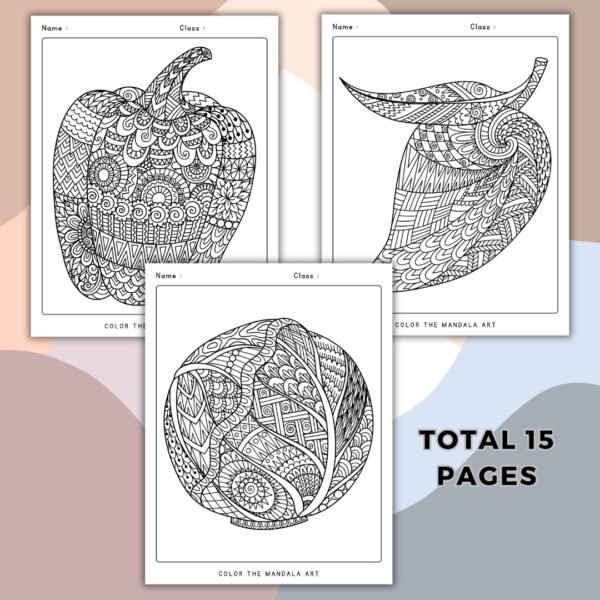Fruity Veggie Mandala Coloring Book (5)