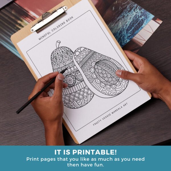 Fruity Veggie Mandala Coloring Book (6)