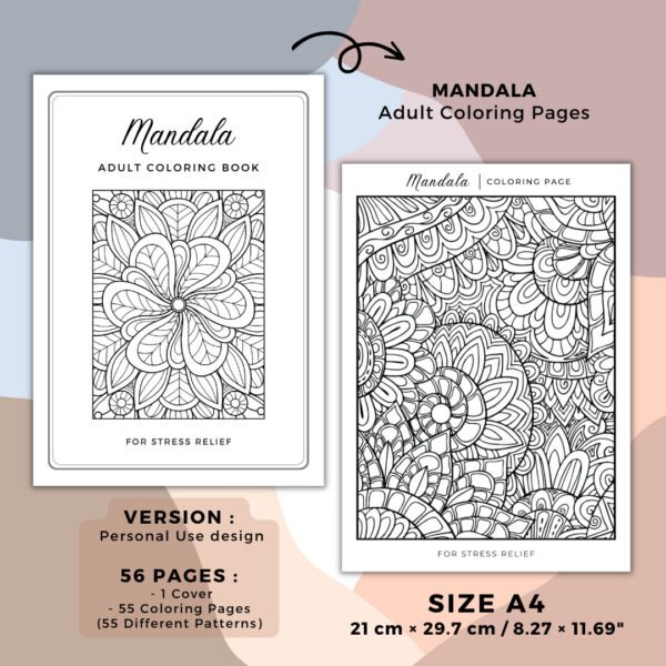 Mandala Intermediate Coloring Book Cover (5)