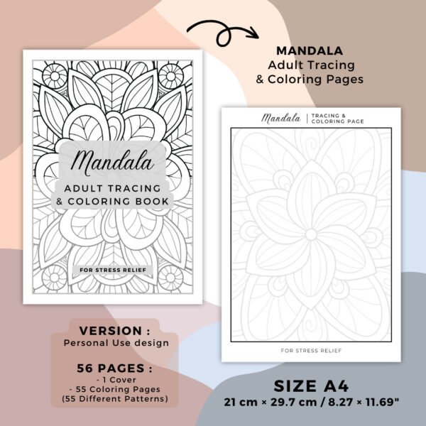 Mandala Intermediate Coloring Book Cover (6)