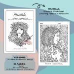 Mandala Woman Character Coloring Book Cover (2)