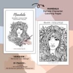Mandala Woman Character Coloring Book Cover (4)