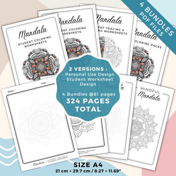 Mandala easy coloring pages cover