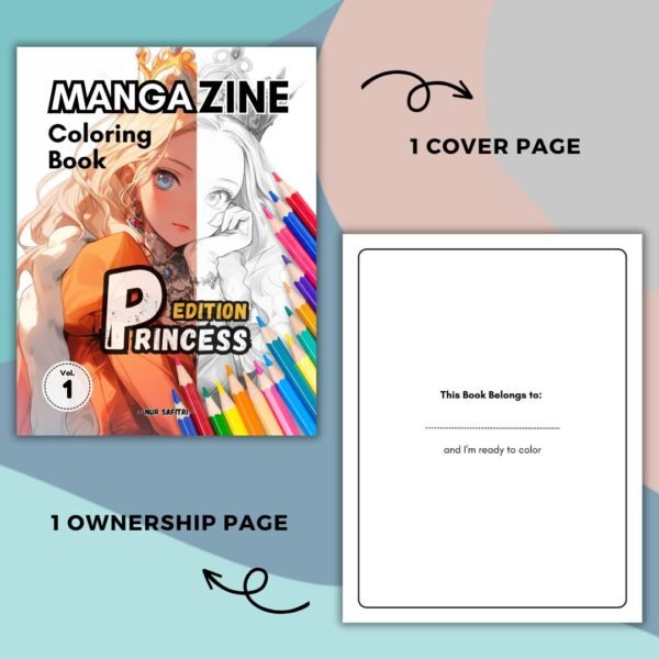 MangaZine 1 Princess Themed Coloring Pages (2)