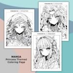 MangaZine 1 Princess Themed Coloring Pages (3)