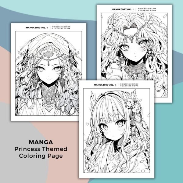 MangaZine 1 Princess Themed Coloring Pages (3)