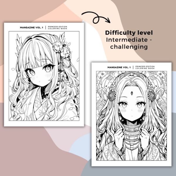 MangaZine 1 Princess Themed Coloring Pages (5)