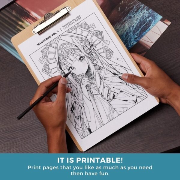 MangaZine 1 Princess Themed Coloring Pages (6)