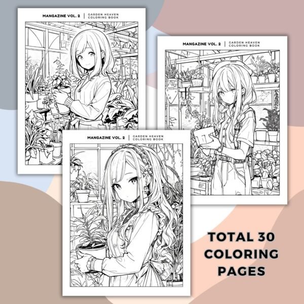MangaZine 2 Gardening Themed Coloring Pages (4)