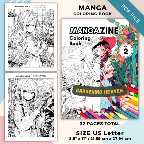 MangaZine 2 Gardening Themed Coloring Pages