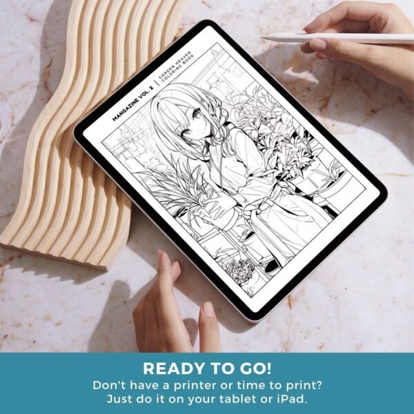 MangaZine 2 Gardening Themed Coloring Pages (8)