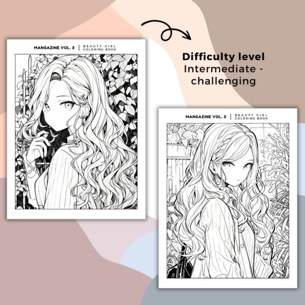 MangaZine 3 Beauty Girl Themed Coloring Pages (5)
