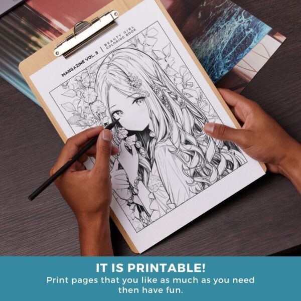 MangaZine 3 Beauty Girl Themed Coloring Pages (6)