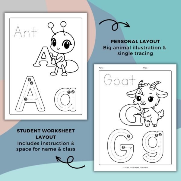Tracing & Coloring Alphabet (5)