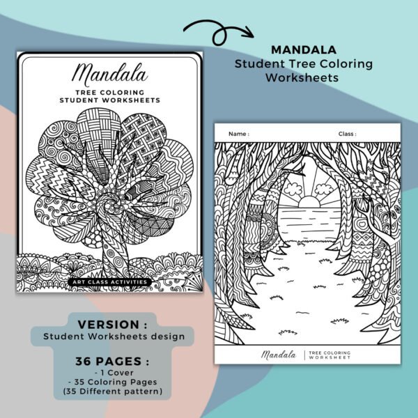 Tree mandala Tracing Coloring Book Cover (2)