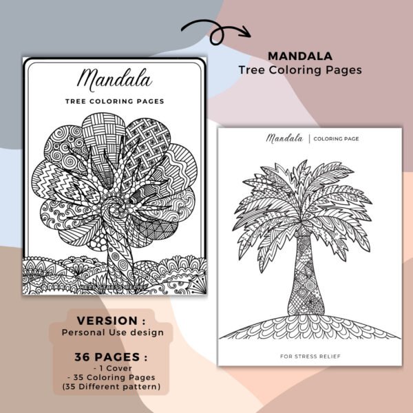 Tree mandala Tracing Coloring Book Cover (4)