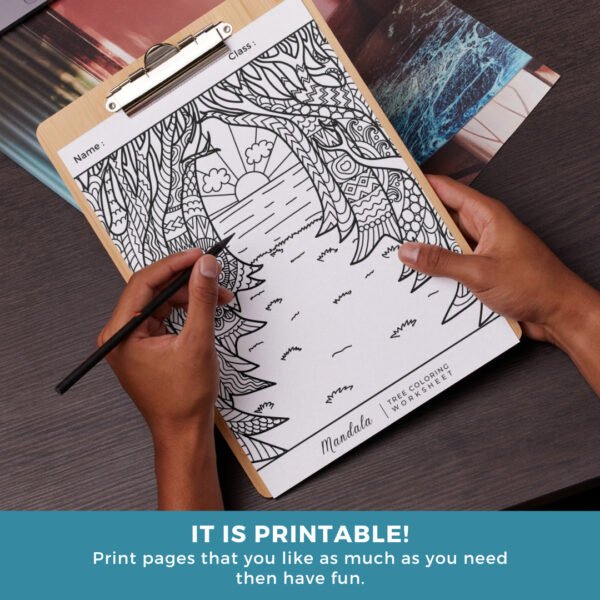 Tree mandala Tracing Coloring Book Cover (7)